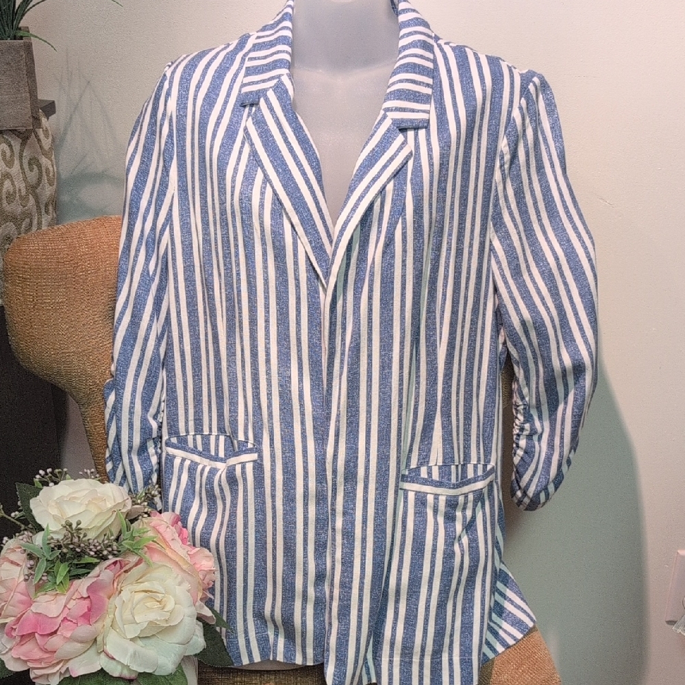Mexx Blue and White Striped Jacket